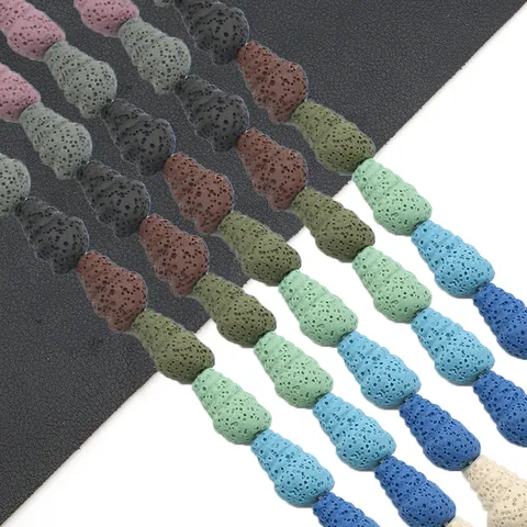 Natural Lava Stone Conch Beads For DIY Jewelry Making Dyed Spiral Volcano Stone Strand Beads For Bracelet Necklace Accessories