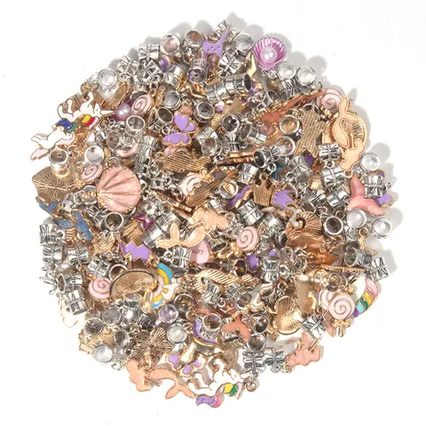 Ciondoli per Gioielli DIY Smalto Lega Pendenti Unicorno Sirena Perline Per Creazione di Braccialetti Collane Accessori Artigianato