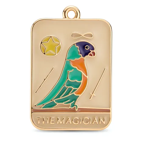 Colgantes de Esmalte de Animales de Cartas de Tarot Aleación de Zinc DIY Charms Pájaro Gato Para Llavero Collar Pulsera Accesorios de Joyería