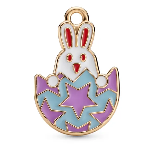 DIY Jewelry Making Enamel Charms Zinc Alloy Easter Bunny Colorful Eggs Carrot Pendants For Bracelet Necklace Accessories