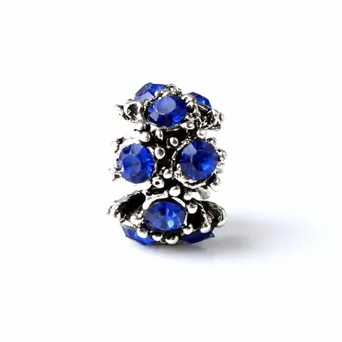 Perline Charm in Lega Vintage a Forma di Fiore con Strass Placcato Argento Accessori per Creazione Gioielli Fai-da-te per Bracciale Collana
