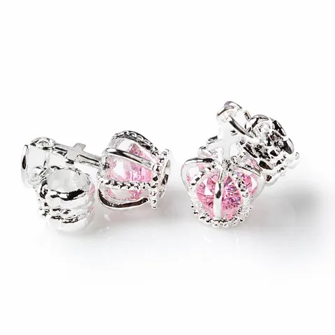 Pendente Charm a Corona in Lega Con Zirconia Per Creazione Gioielli Fai Da Te Bracciale Collana Accessori Pendente Corona Vuota
