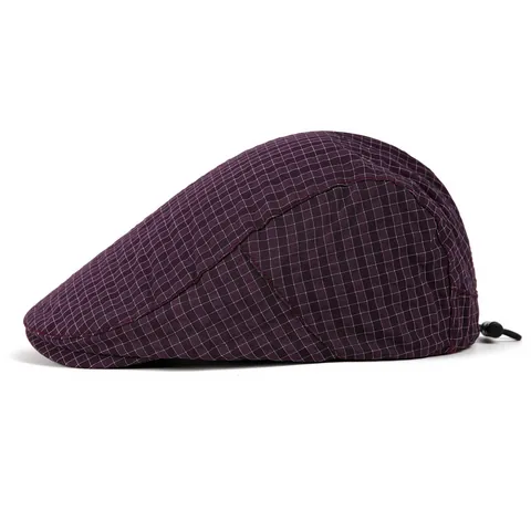 Britse Vintage Platvink Pet Mannen Vrouwen Verstelbaar Ademend Ivy Hat Retro Gingham Newsboy Cap Reizen