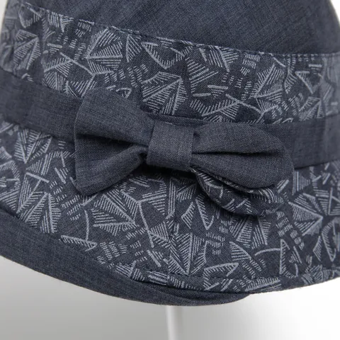 Dames Casual Katoenmix Vissershoed Met Strik En Geometrisch Patroon Zonbescherming Hoed Voor Ouderen