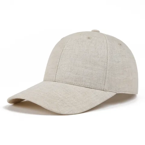 Berretto Da Baseball In Tessuto Di Lino Per Uomo Donna Traspirante Cappello Da Sole Regolabile Motivo A Spina Di Pesce Estate Berretto All Aperto
