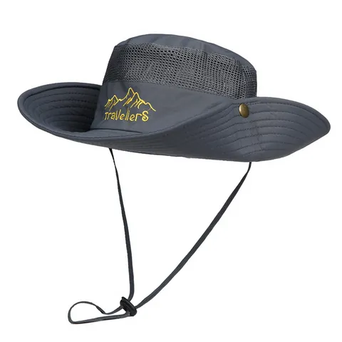 Sombrero de Sol para Exterior Hombre Mujer Poliéster Malla Transpirable Ala Ancha Sombrero de Pescador Protección UV Plegable Pesca