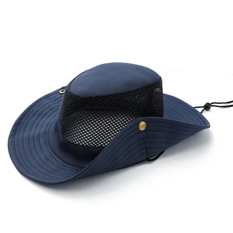 Breathable Mesh Outdoor Sun Hat Wide Brim Foldable Fisherman Hat UV Protection Fishing Hiking Safari Cap For Men Women