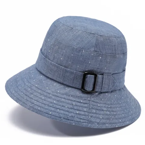 Dames Vissershoed Voor Ouderen Stippen Zonbescherming Ademend Katoenmix Casual Lente Zomer Zonnehoed
