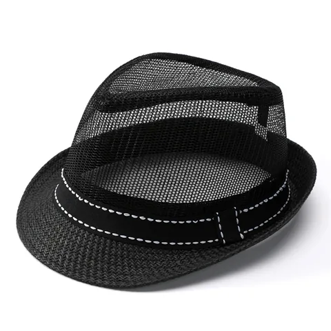 Men Summer Breathable Mesh Fedora Hat Casual Outdoor Sun Protection Straw Hat For Middle Aged Elderly Father Fashion