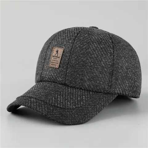 Heren Winter Warme Honkbalpet Corduroy Visgraat Verdikte Oorbescherming Dad Hat Vintage Casual Outdoor Honkbalpet