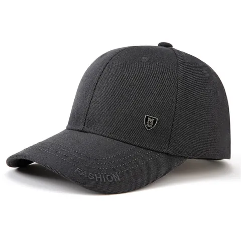 Mens Casual Baseball Cap Cotton Polyester Sun Hat With Metal Badge And Fashion Embroidery Adjustable For Middle Aged Outdoor