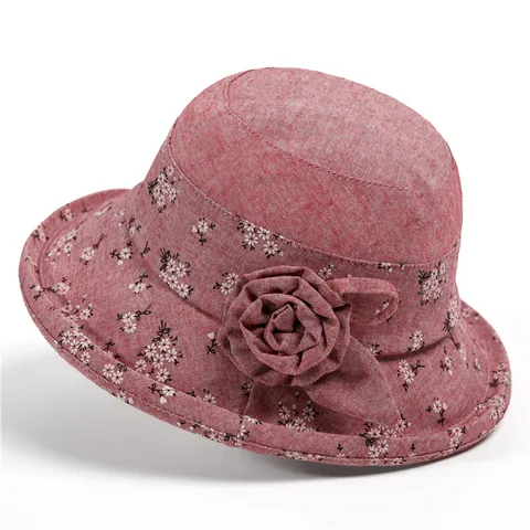 Elegante Cappello da Pescatore a Fiori da Donna Con Fiore in Tessuto 3D Tesa Larga Protezione Solare Cappello Estivo Pieghevole