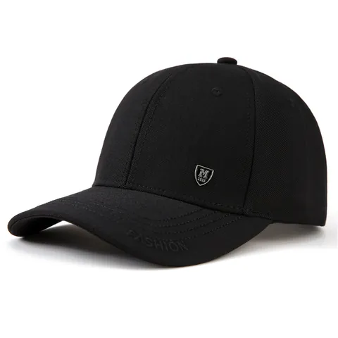 Mens Casual Baseball Cap Cotton Polyester Sun Hat With Metal Badge And Fashion Embroidery Adjustable For Middle Aged Outdoor