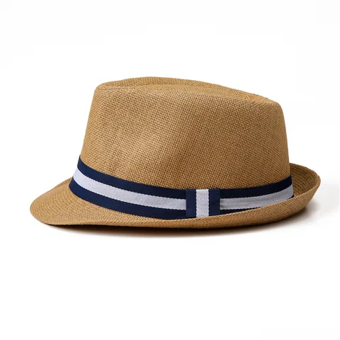 Herren Sommer Papierstroh Fedora Hut Sonnenschutz Atmungsaktiv Jazz Strandhut Für Mittelalte Herren Vintage Geflochtener Sonnenhut