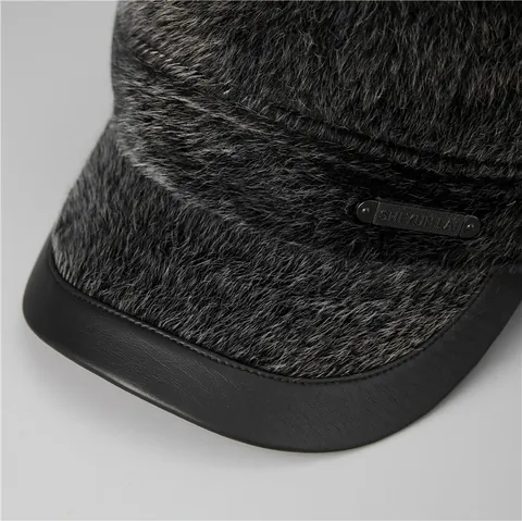 Herren Winter Warm Flache Mütze Mit Ohrenschützer Kunstpelz Dick Winddicht Hut Für Ältere Opa Vater Geschenk