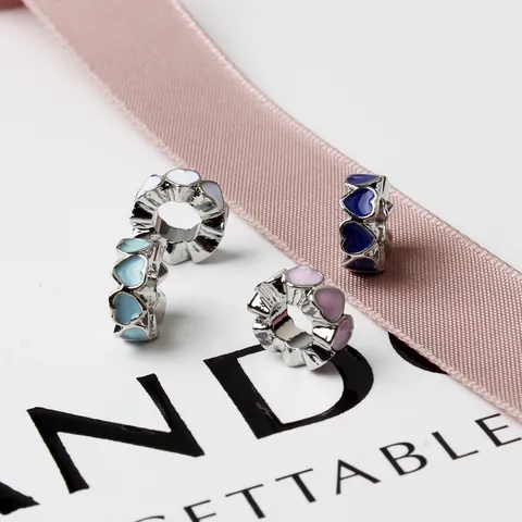 Perlina Distanziatrice a Forma di Cuore in Lega per Creazione Gioielli Fai da Te Ciondolo Cuore in Smalto per Bracciale Collana