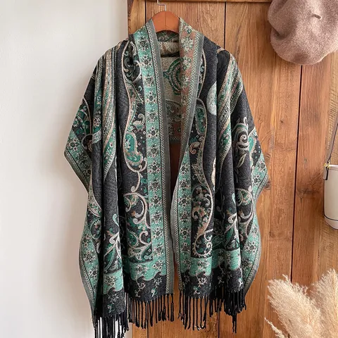 Bufanda de Imitación de Cachemira con Estampado de Paisley Étnico Vintage para Mujer Chal de Invierno Cálido Grande para Viajes Uso Diario Bufanda Manta Floral
