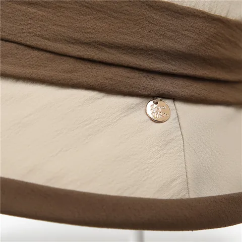 Elegante Franse Stijl Zonnehoed Voor Vrouwen Opvouwbaar Geplooide Vissershoed Katoenmix Brede Rand Zomer Strand Zonbescherming Cap