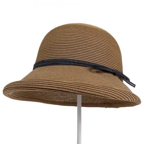 Hepburn Stijl Opvouwbare Strohoed Zonnehoed Voor Vrouwen Elegant Vintage Strik Brede Rand Zonwering Strand Vissershoed Zomer