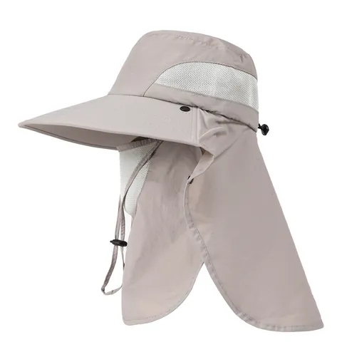 Outdoor UV Protection Fishing Hat Waterproof Breathable Wide Brim Sun Hat With Detachable Face Mask Neck Flap Hiking Camping Bucket Hat For Men Women