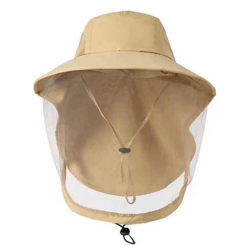 Outdoor Sun Hat With Mesh Face Mask Mosquito Net Wide Brim UV Protection Breathable Fishing Camping Hiking Cap For Men Women