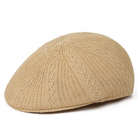 Coppola in Maglia Vintage da Donna Berretto Traspirante Traforato Estivo Tinta Unita Cappello Newsboy Piatto Retrò Protezione Solare Pittore