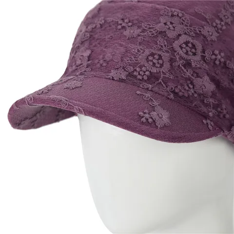 Damen Spitze Blume Schirmmütze Atmungsaktiv Mesh Newsboy Cap Sonnenschutz Elegant Baskenmütze Vintage Stickerei Mode Accessoires