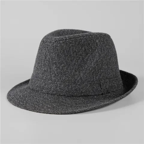 Heren Wolmix Fedora Hoed Vintage Brede Rand Jazz Pet Winter Warm Gentleman Jurk Hoed Voor Middelbare Leeftijd Ouderen