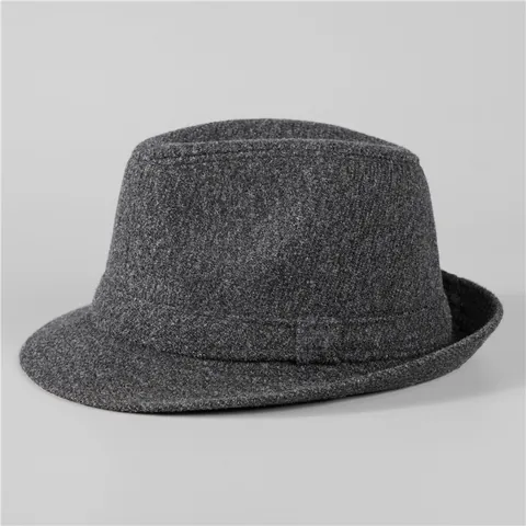 Heren Wolmix Fedora Hoed Vintage Brede Rand Jazz Pet Winter Warm Gentleman Jurk Hoed Voor Middelbare Leeftijd Ouderen