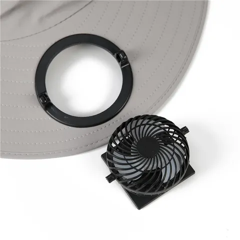 Solar Power Fan Cooling Bucket Hat With Neck Flap Wide Brim Sun Protection Fisherman Hat For Outdoor Hiking Fishing Women Men