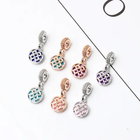 DIY Alloy Enamel Starry Sky Double Disc Charms For Jewelry Making Women Fashion Bracelet Pendants Heart Hollow Design