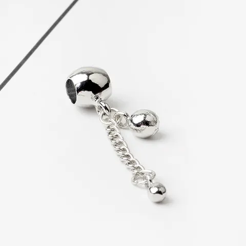 Colgante de Aleación Simple de Cuenta Redonda Accesorio de Joyería DIY para Pulsera Estilo Pandora Moda Mujer Pulido Espejo