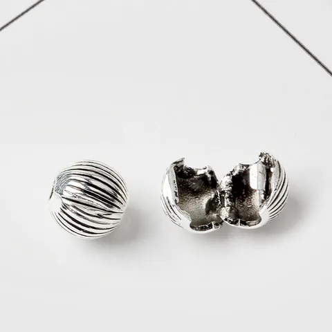 Alloy Round Wave Pattern Bead DIY Jewelry Making Positioning Buckle Stopper Spacer Charm Silver Tone Retro Accessory