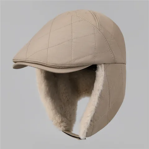 Chapka d'Hiver pour Femmes Doublée en Fourrure Synthétique Bonnet d'Aviateur Matelassé Protection des Oreilles Coupe-vent Thermique pour Cyclisme