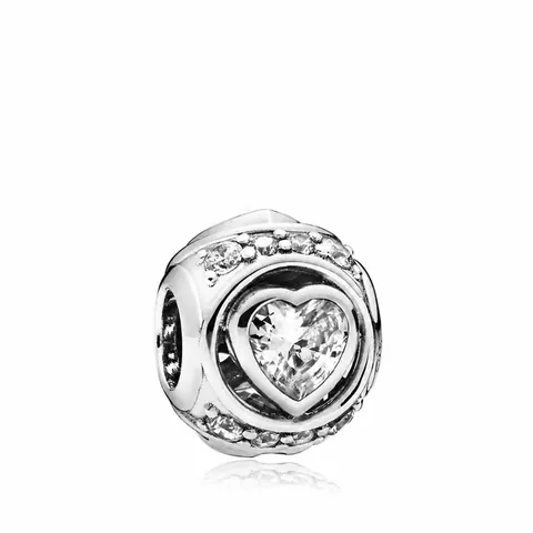 Ciondoli in Lega a Cuore con Zirconia per Fai Da Te Bracciali Accessori per Gioielli Romantici Placcati in Argento Oro Rosa