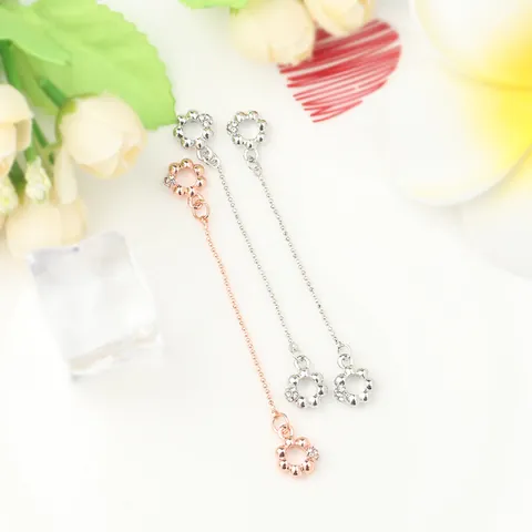 Exquisite Legierung Zirkonia Blume Sicherheitskette Für Armband Anti Drop Verschluss Charm Zubehör Für Damen Schmuck Geschenk