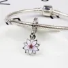 Magnolia Flower Enamel Charm Alloy Zirconia Pendant For DIY Snake Chain Bracelet Necklace Jewelry Making Accessory Gift For Women