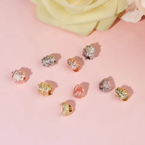 DIY Cuentas de Aleación Agujero Grande Concha Estrella Luna Dijes Para Joyería Pulsera Oro Plata Oro Rosa Cuentas de Metal