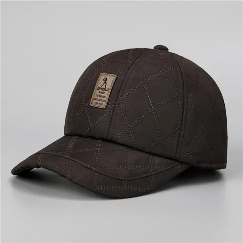 Herren Winter Warm Gesteppte Baseballkappe Verdickter Ohrenschutz Hut Winddicht Baumwollmischung Outdoor Opa Hut
