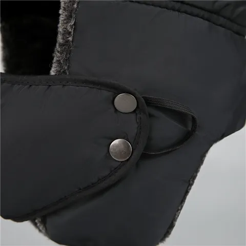 Winter Trapper Ushanka Hat With Detachable Mask Faux Fur Lining Windproof Warm Earflap Hat For Men Women Outdoor Cycling