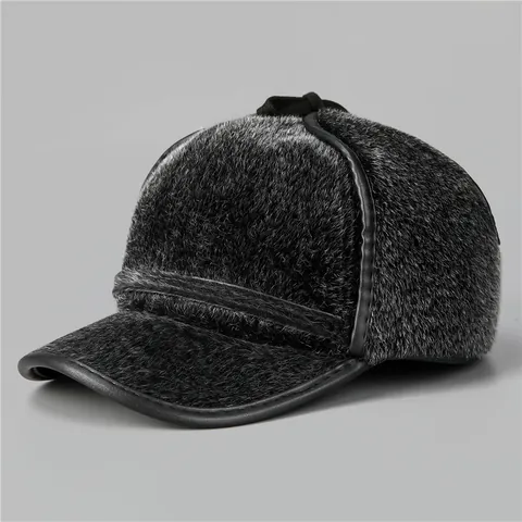 Colbacco Invernale da Uomo Caldo in Pelliccia Sintetica Con Paraorecchie Antivento Cappello Lei Feng per Freddo Esterno Regalo Anziani