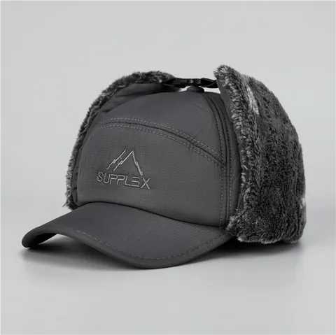 Heren Winter Winddichte Trappersmuts Met Afneembaar Masker Verdikte Fleece Voering Oorbescherming Hoed Voor Buiten Fietsen