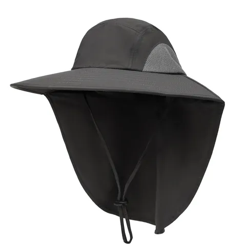 Outdoor Sun Protection Hat With Neck Flap Large Brim Breathable Mesh Fishing Hiking Traveling Casual Hat For Men Women