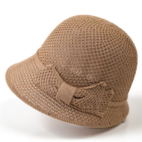Dames Zonnehoed Ademend Katoen Linnen Vissershoed Met Strik Hol Geweven Zonnehoed Voor Zomer Strand Reizen Schaduw