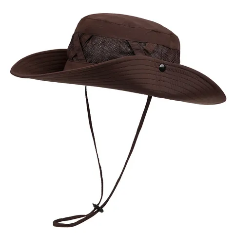 Outdoor Breathable Mesh Sun Hat Wide Brim Foldable Bucket Hat For Hiking Fishing Camping UV Protection Nylon Hat For Men Women