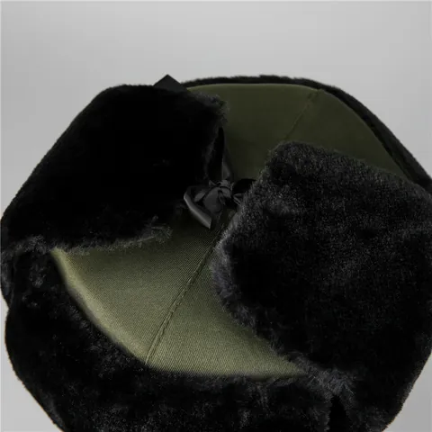 Men Women Winter Trapper Hat Russian Ushanka Style Faux Fur Ear Flaps Thermal Bomber Hat Windproof Thickened Cold Weather Hat