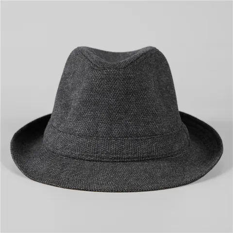 Cappello Fedora da Uomo in Misto Lana Invernale Caldo Tesa Larga Vintage Gentleman Jazz Hat per Anziani Papà Nonno Regalo