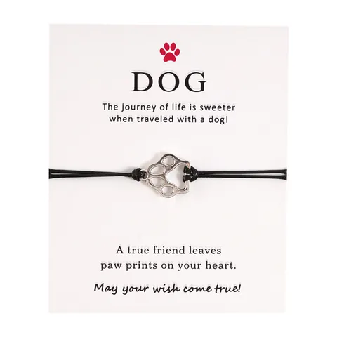 Minimalistische Legierung Hohle Hundepfote Anhänger Geflochtenes Armband Verstellbares Freundschaft Wunscharmband Für Damen Herren Tierliebhaber Schmuck Geschenk