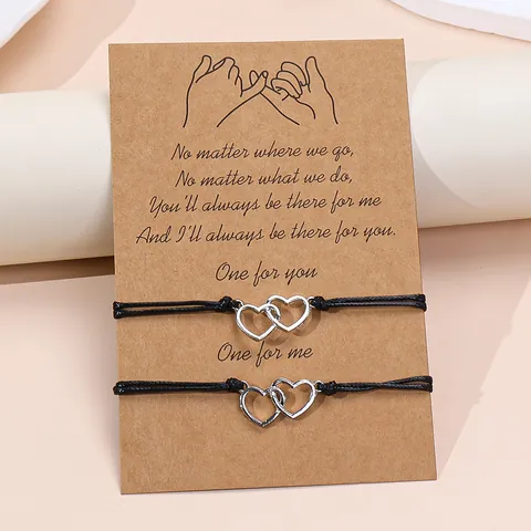 Oneindigheid Zon Maan Gevlochten Touwarmband Voor Koppels Vriendschap Verstelbaar Legering Hart Kompas Wens Sieraden Cadeau