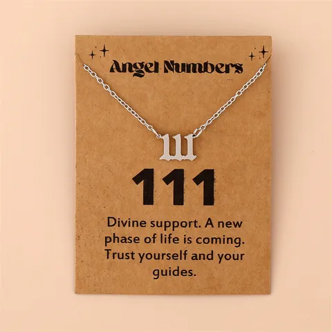 Gothische Engel Nummer Hanger Ketting Roestvrij Staal Zilveren Kleur Gothisch Lettertype Sieraden Voor Vrouwen Mannen Dagelijks Gebruik